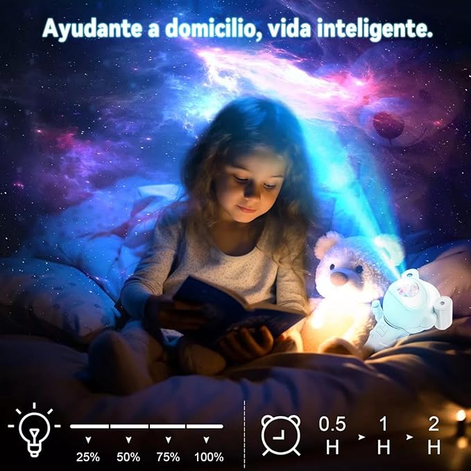 Astronauta Proyector de Estrellas y Galaxias con Bocina Bluetooth - ¡Crea tu Propio Universo!