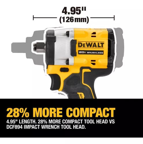 Llave de Impacto Inalámbrica DEWALT DCF921 ATOMIC 20V MAX 👷‍♂️🛠